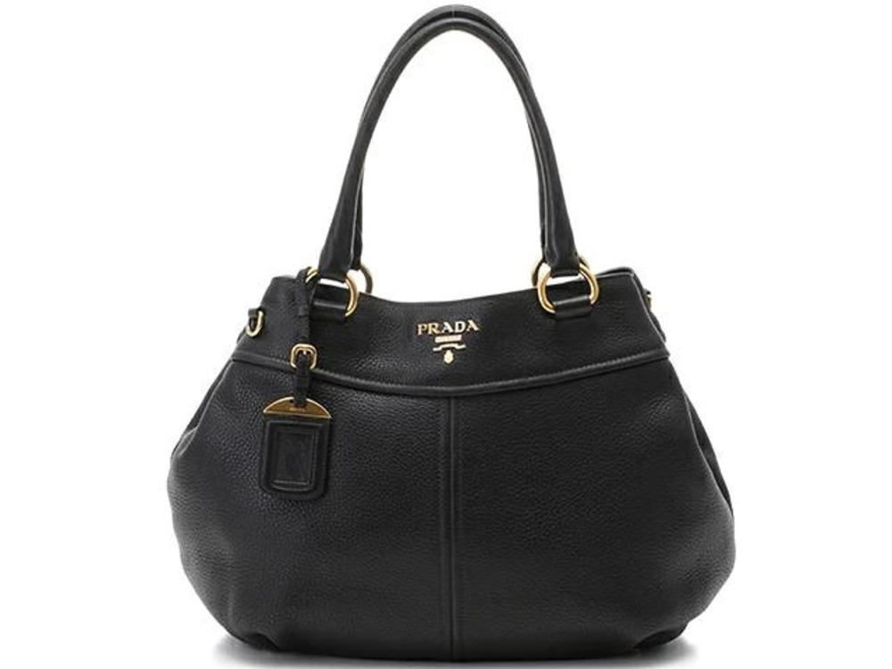 Prada Shoulder Bag Black Calfskin